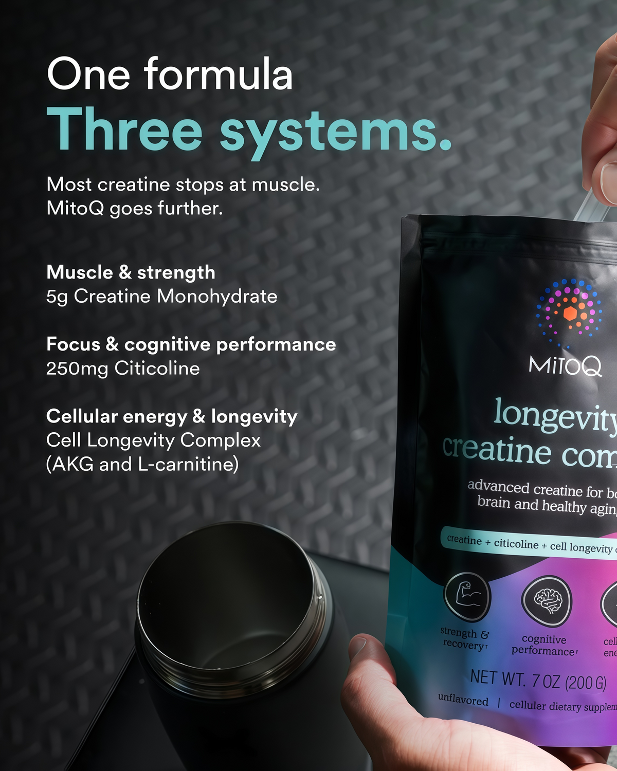 MitoQ longevity creatine complex